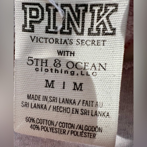 PINK Victorias Secret OSU Buckeyes Off-shoulder crew grey gray sweatshirt M - Picture 3 of 5